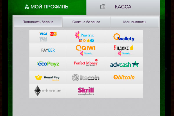 Платежные системы для пополнения баланса в казино Азино777 Пополнение баланса в казино Азино777